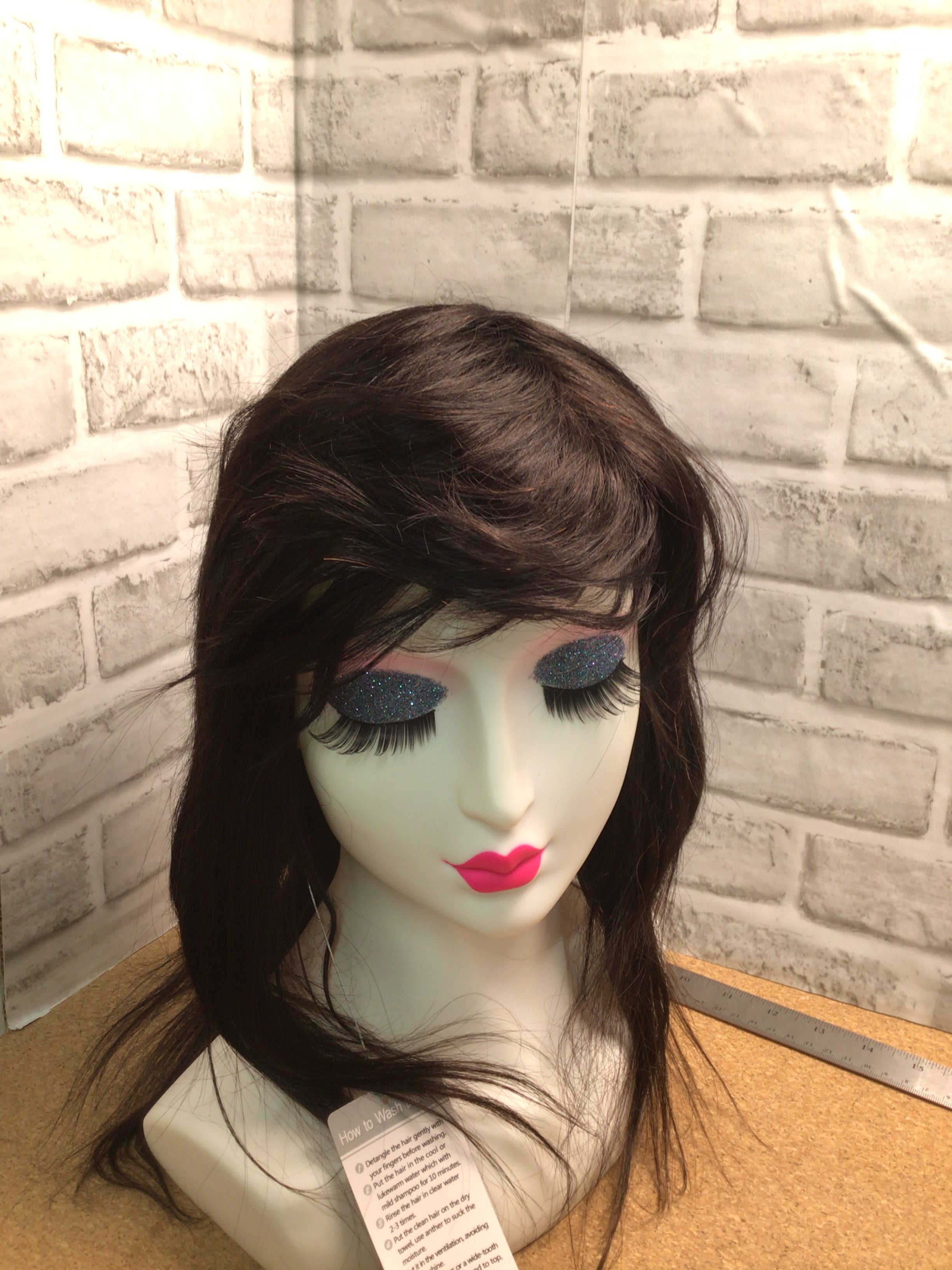 24" Blond w/Bangs/14" Blk w/ Bangs 100% Human Hair(Lace front 2 Wig bundle) (7936170688750)
